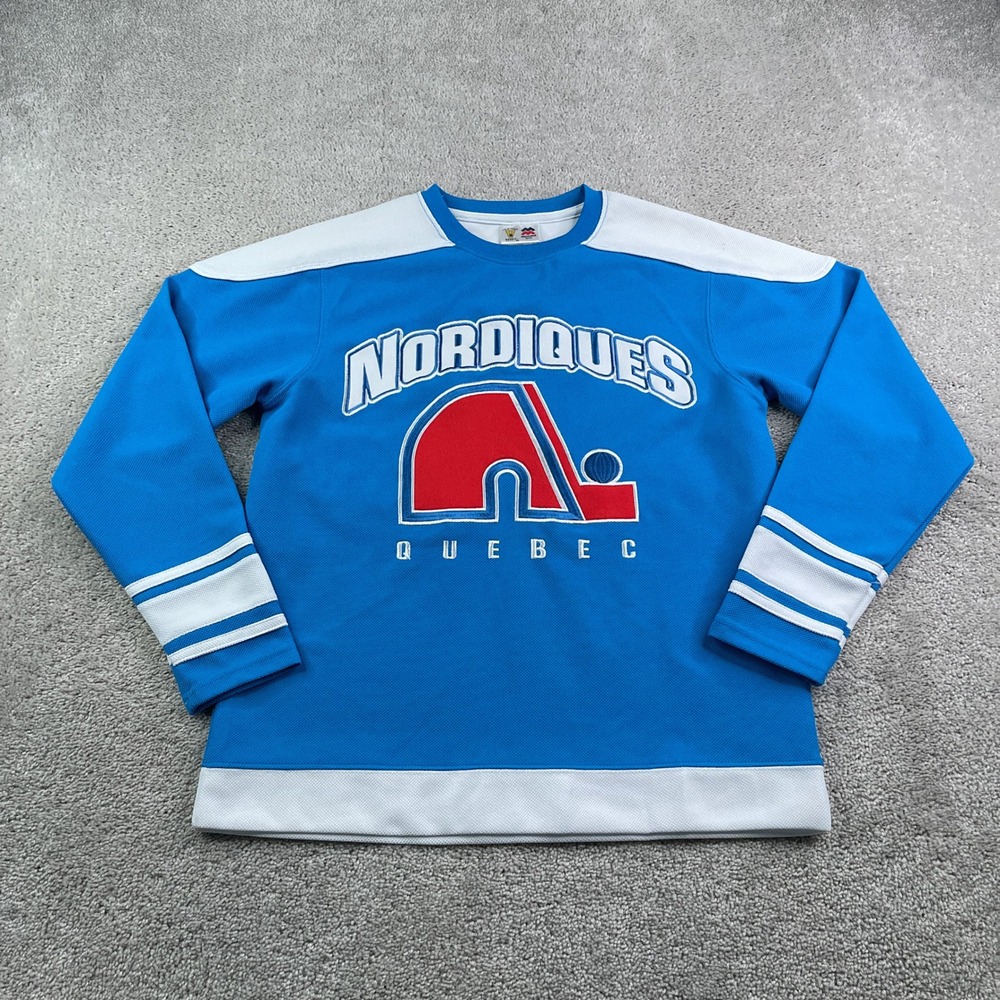 Quebec Nordiques Jersey Boys Large Blue Mighty Mac Vintage Collection Hockey